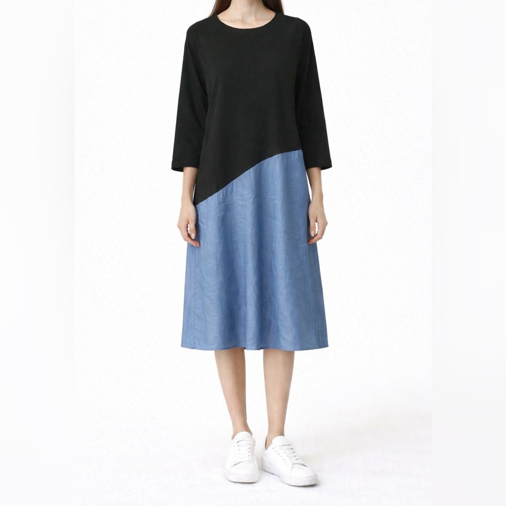 Coco Color block black and blue dress size medium